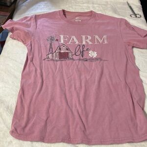 Boot Barn 'Farm Life' Pink Graphic Tee